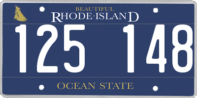 RI license plate 125148