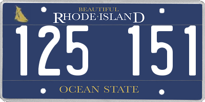 RI license plate 125151
