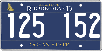 RI license plate 125152