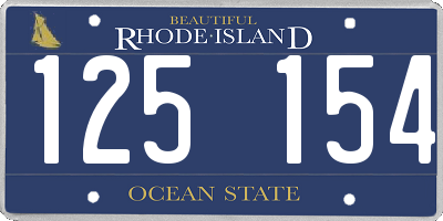 RI license plate 125154