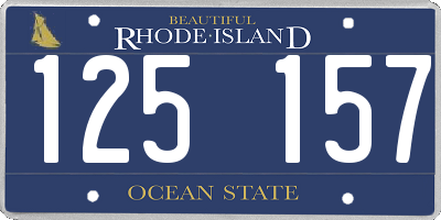 RI license plate 125157