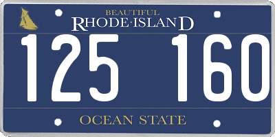 RI license plate 125160