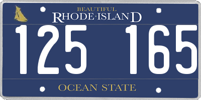 RI license plate 125165