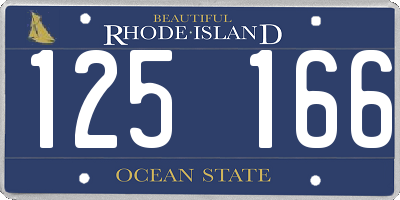 RI license plate 125166