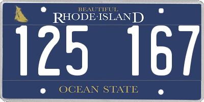 RI license plate 125167