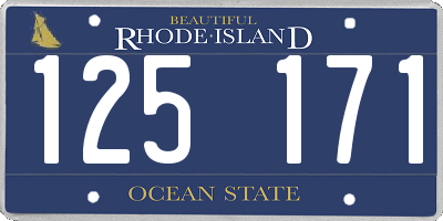 RI license plate 125171