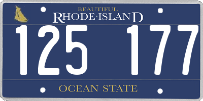 RI license plate 125177