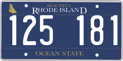 RI license plate 125181