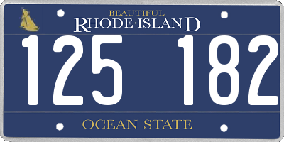 RI license plate 125182