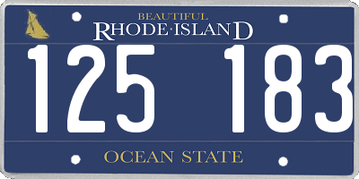 RI license plate 125183
