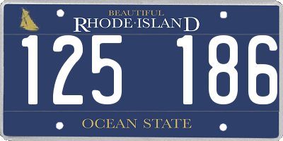 RI license plate 125186