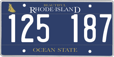 RI license plate 125187