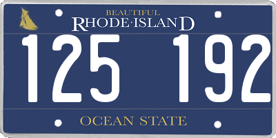 RI license plate 125192
