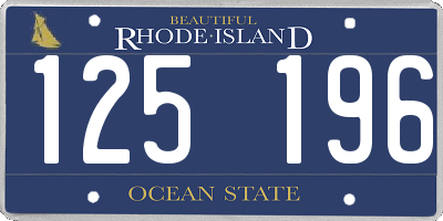 RI license plate 125196