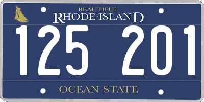 RI license plate 125201