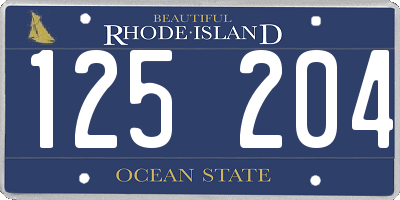 RI license plate 125204