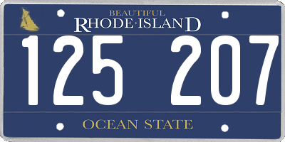 RI license plate 125207