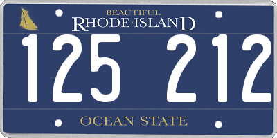 RI license plate 125212