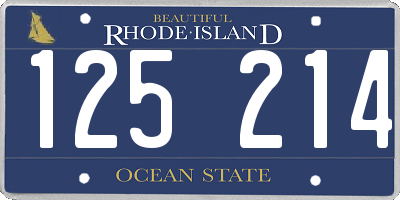 RI license plate 125214