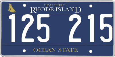 RI license plate 125215