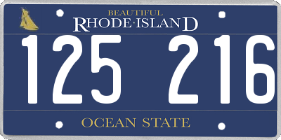 RI license plate 125216