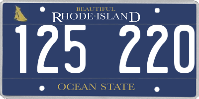 RI license plate 125220