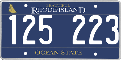 RI license plate 125223