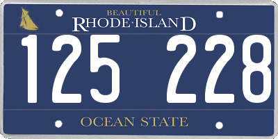 RI license plate 125228