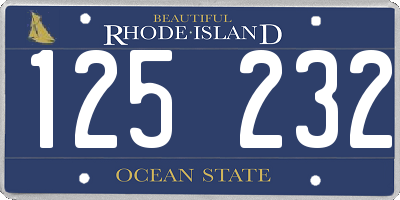 RI license plate 125232
