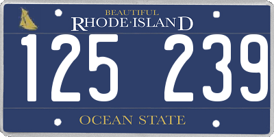 RI license plate 125239