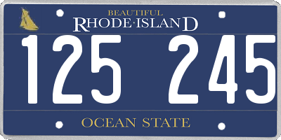 RI license plate 125245