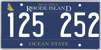 RI license plate 125252
