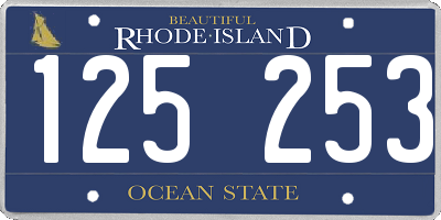 RI license plate 125253