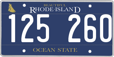 RI license plate 125260