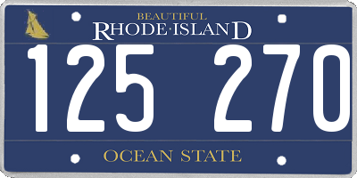 RI license plate 125270