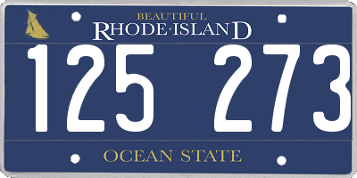RI license plate 125273