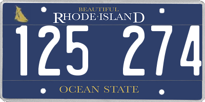 RI license plate 125274
