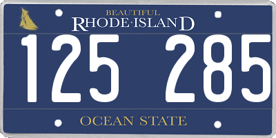 RI license plate 125285