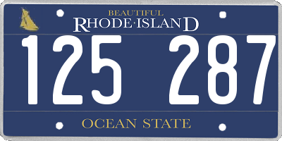 RI license plate 125287
