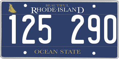 RI license plate 125290