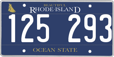RI license plate 125293