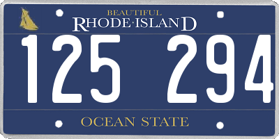 RI license plate 125294