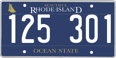 RI license plate 125301