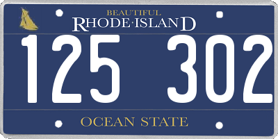 RI license plate 125302