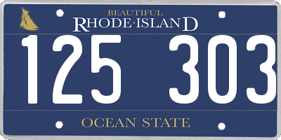 RI license plate 125303