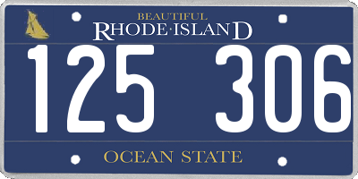 RI license plate 125306