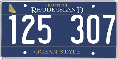 RI license plate 125307