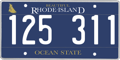 RI license plate 125311