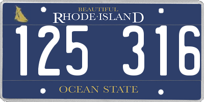 RI license plate 125316