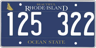 RI license plate 125322